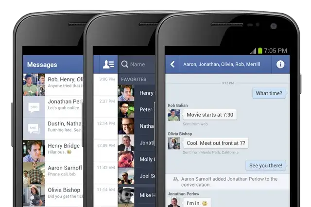Standardowa aplikacja Facebook interfejs